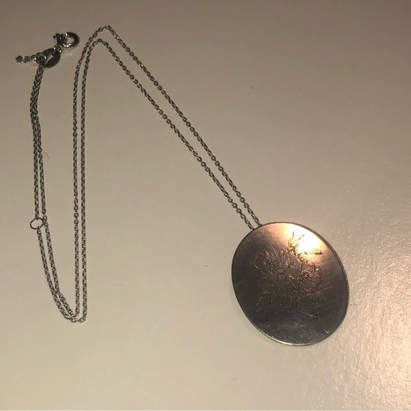 REED & Barton Damascene Oval Pendant on 925 Chain 18” & 1” - Picture 6 of 10